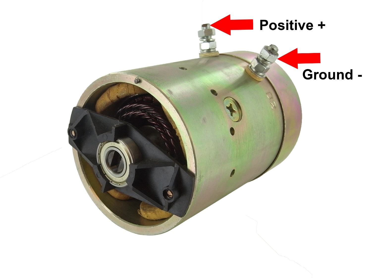 Attach the negative (<strong>BLACK</strong>) battery cable to the to the negative terminal of the battery. The other end will need to be attached to one of the posts on the motor. It does not matter which post the cable is attached to.